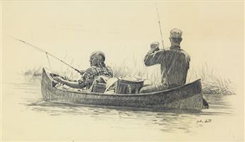 (SPORTS. OUTDOOR. FISHING. HUNTING.) JOHN WALTER SCOTT. Group of 3 Sporting Illustrations.